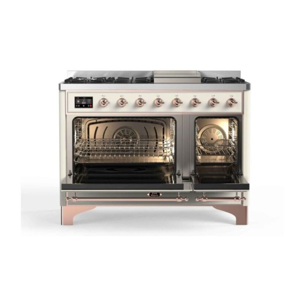 ILVE_UM12FDNS3AWP_Majestic_II_48"_Dual_Fuel_Range_Top_Angle