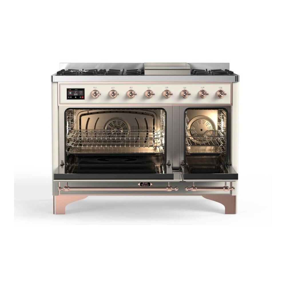 ILVE_UM12FDNS3AWP_Majestic_II_48"_Dual_Fuel_Range_Top_Angle