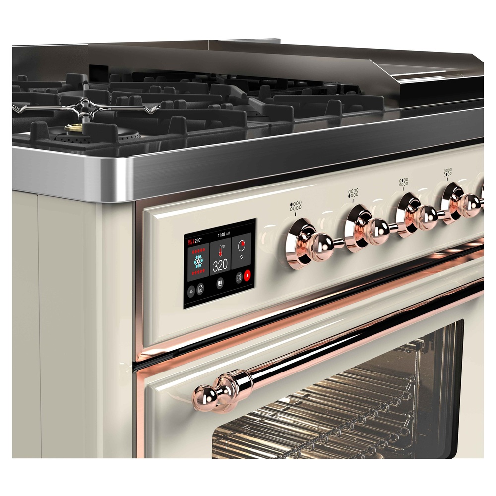 ILVE UM12F Majestic II 48 inch Dual Fuel Range with 8 Burners, Griddle