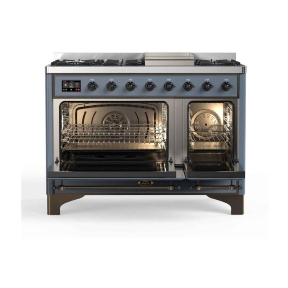 ILVE UM12F Majestic II 48 inch Dual Fuel Range with 8 Burners, Griddle