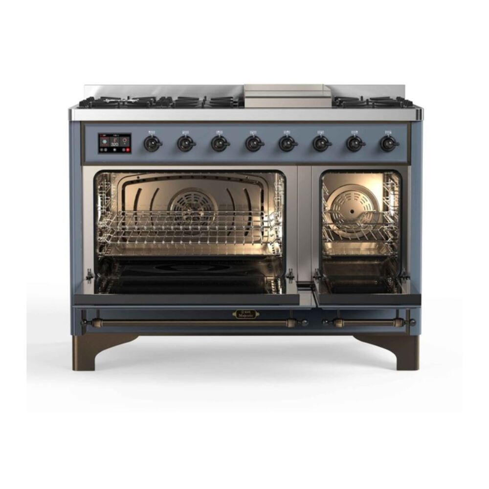 ILVE UM12F Majestic II 48 inch Dual Fuel Range with 8 Burners, Griddle