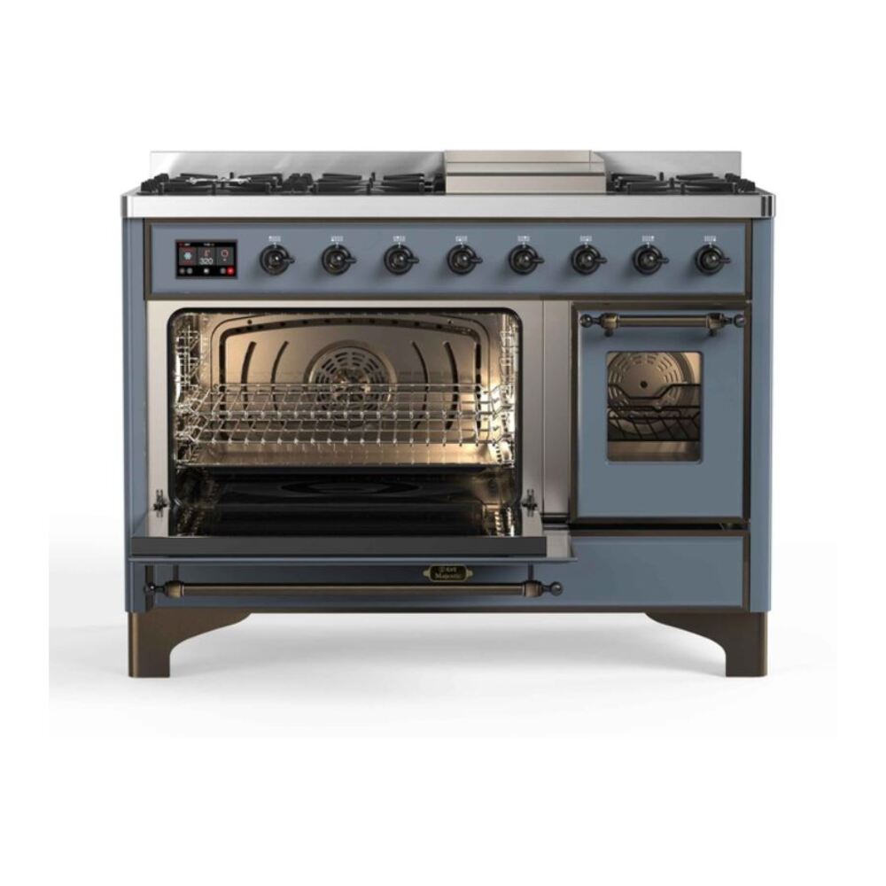 ILVE UM12F Majestic II 48 inch Dual Fuel Range with 8 Burners, Griddle