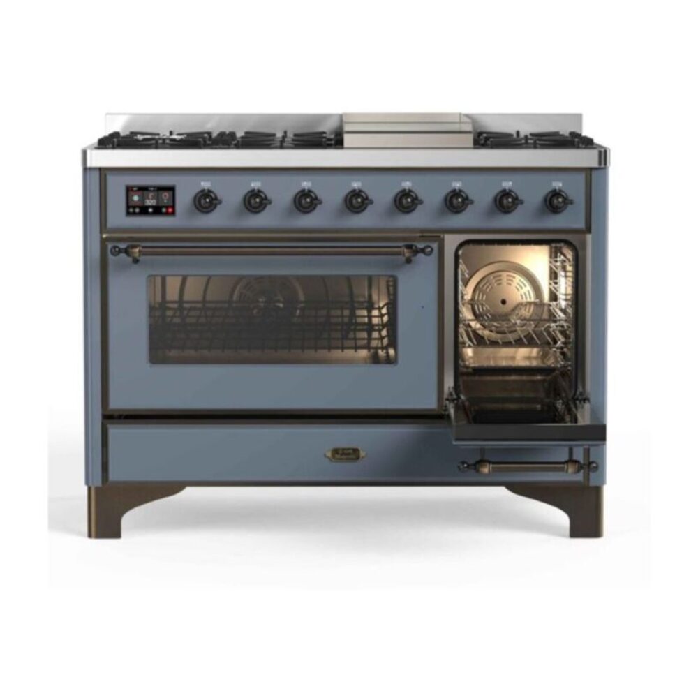 ILVE UM12F Majestic II 48 inch Dual Fuel Range with 8 Burners, Griddle