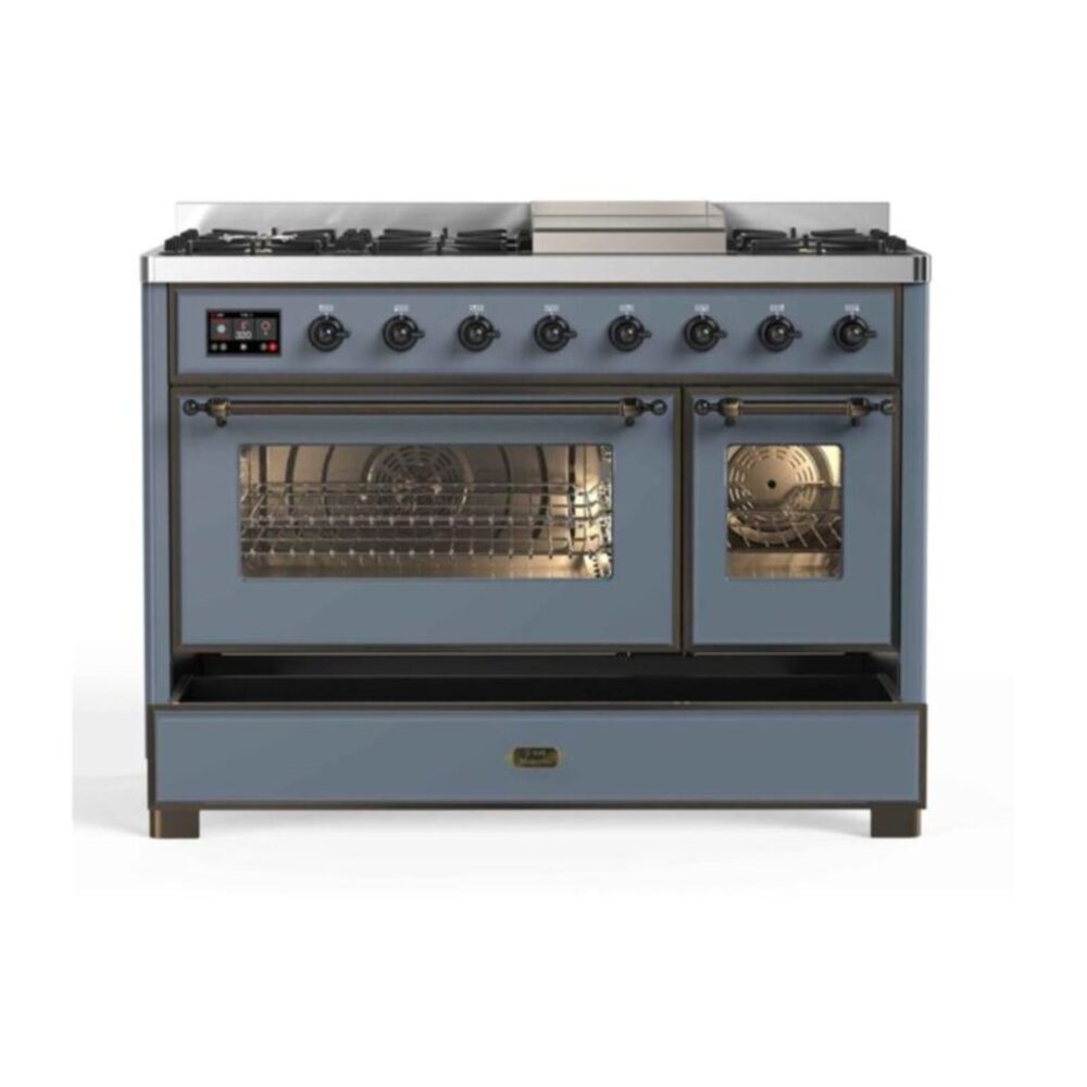 ILVE UM12F Majestic II 48 inch Dual Fuel Range with 8 Burners, Griddle