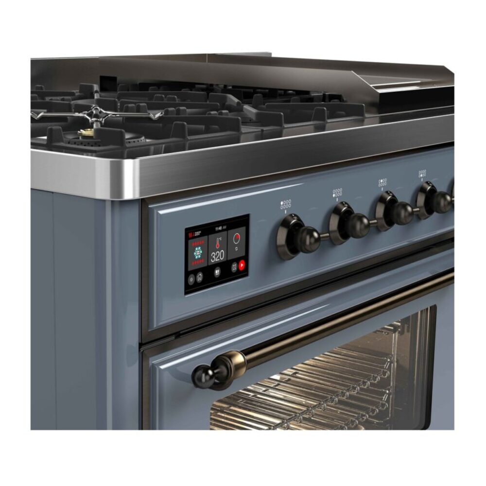 ILVE UM12F Majestic II 48 inch Dual Fuel Range with 8 Burners, Griddle