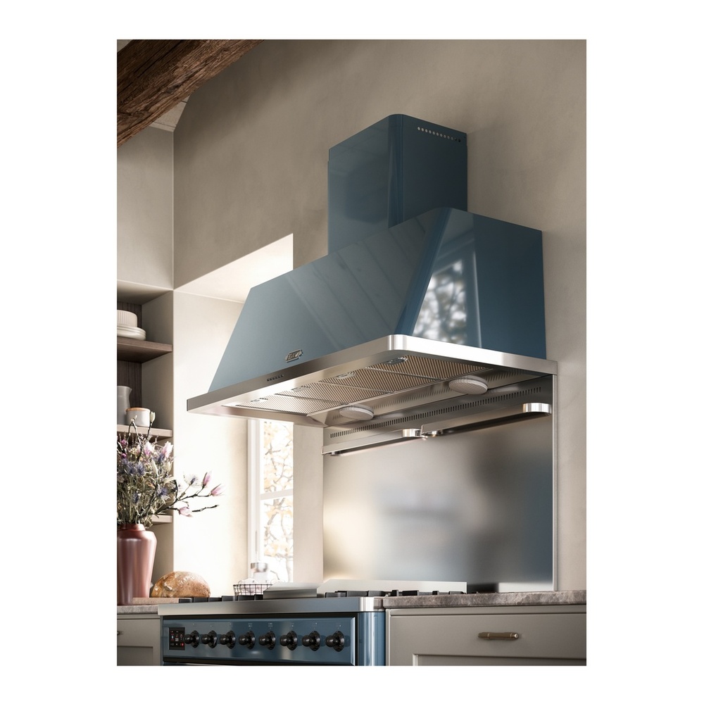 ILVE UM12FDNS3BGBLP Majestic II 48 inch Dual Fuel Range with 8 Black Brass Burners, Griddle (Liquid Propane, Triple Glass Door, Blue Grey, Burnished) 6 ILVE Majestic II 48" UM12FDNS3BGBLP Dual Fuel Range, Lifestyle