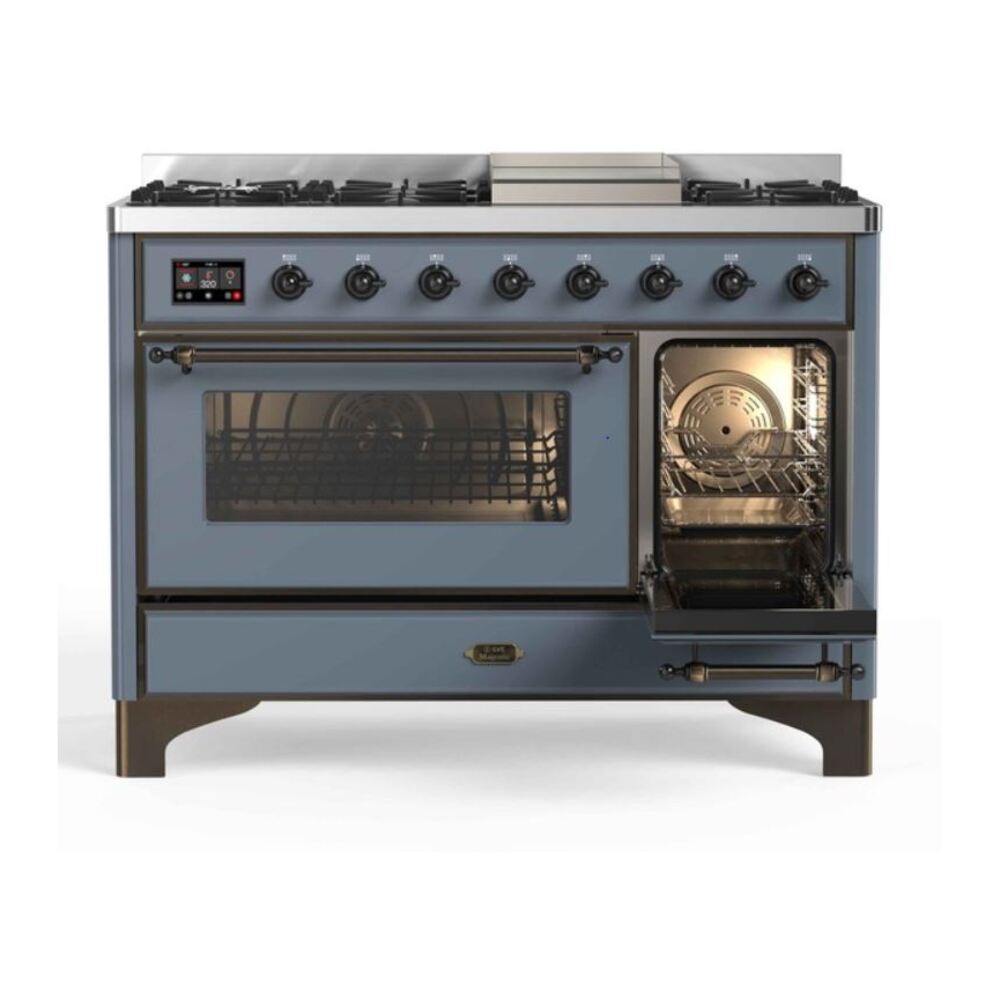 ILVE UM12F Majestic II 48 inch Dual Fuel Range with 8 Burners, Griddle