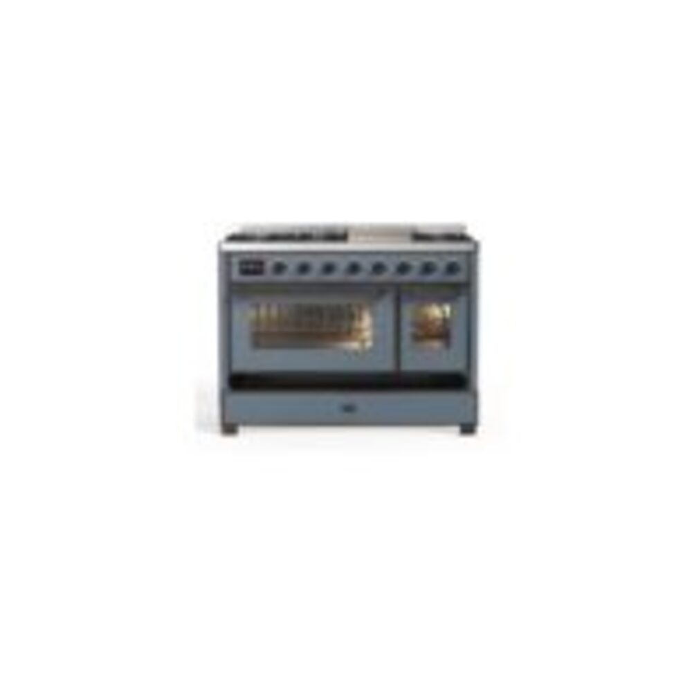 ILVE UM12F Majestic II 48 inch Dual Fuel Range with 8 Burners, Griddle