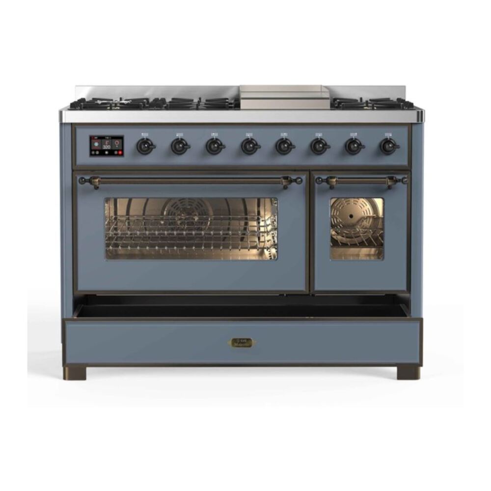 ILVE UM12F Majestic II 48 inch Dual Fuel Range with 8 Burners, Griddle