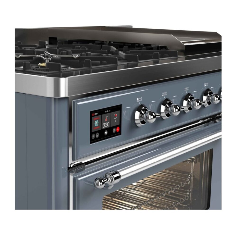 ILVE UM12F Majestic II 48 inch Dual Fuel Range with 8 Burners, Griddle