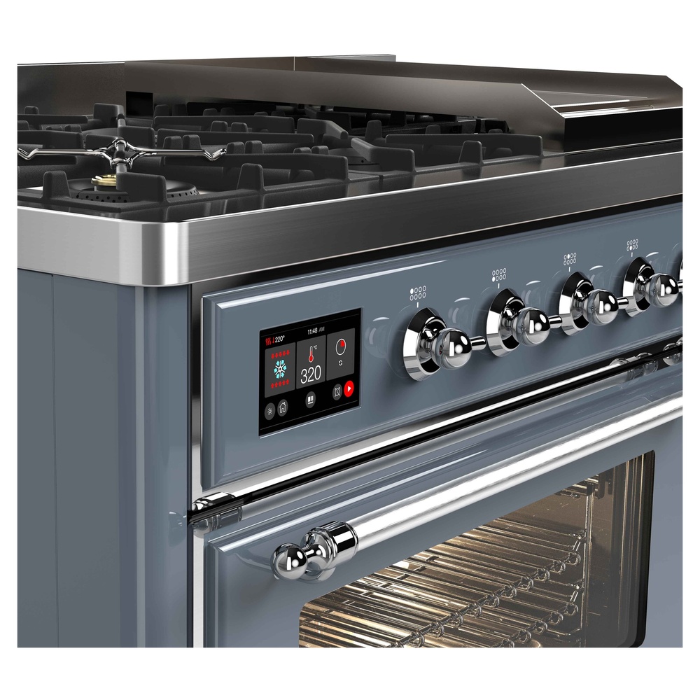 ILVE UM12F Majestic II 48 inch Dual Fuel Range with 8 Burners, Griddle