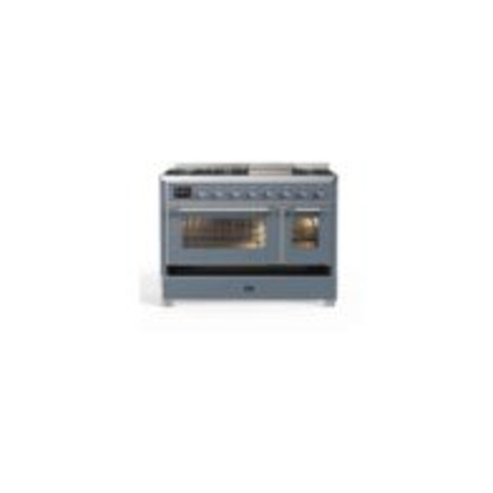 ILVE_UM12FDNS3BGCLP_Majestic_II_48"_Dual_Fuel_Range_drawer_opened