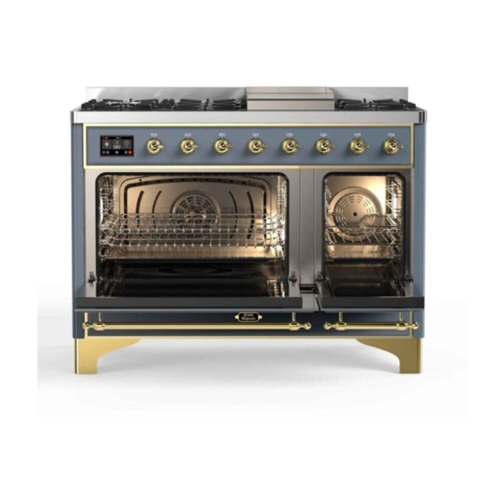 ILVE_UM12FDNS3BGG_Majestic_II_48"_Dual_Fuel_Range_oven_opened