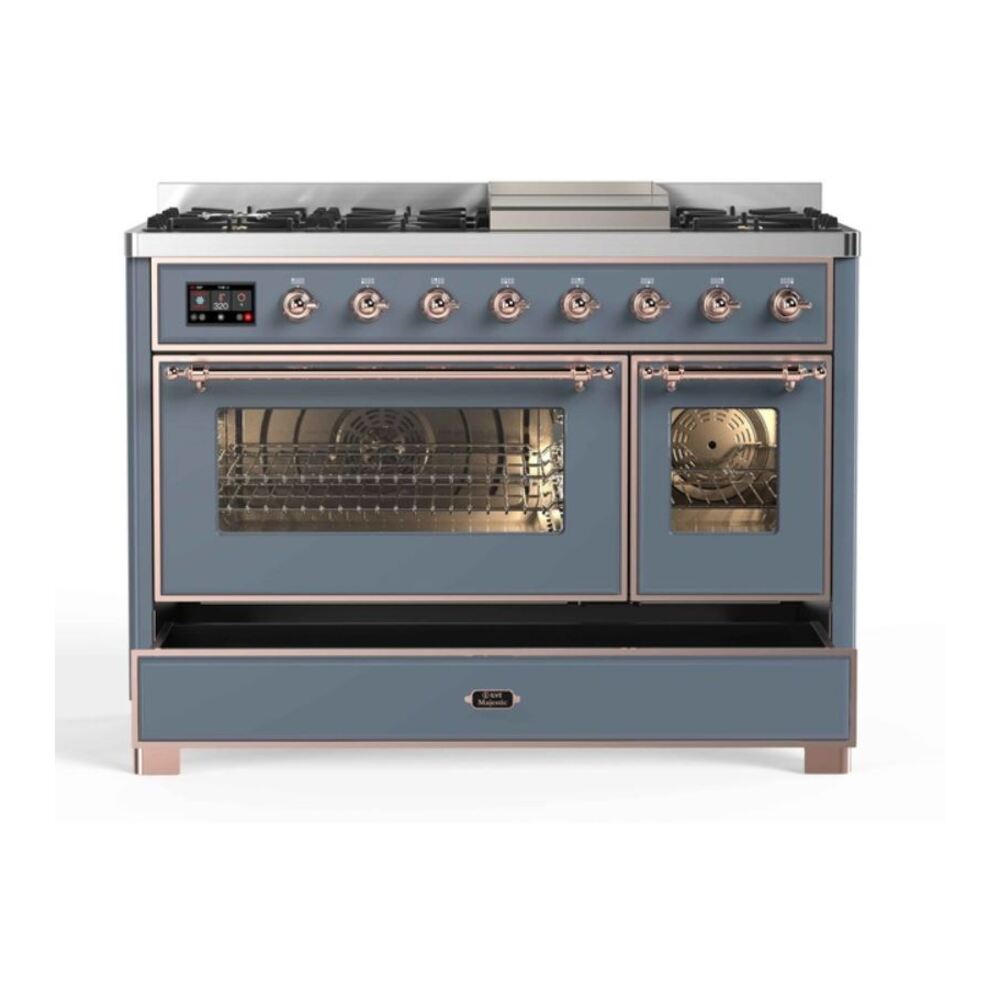 ILVE_UM12FDNS3BGP_Majestic_II_48"_Dual_Fuel_Range_drawer_opened