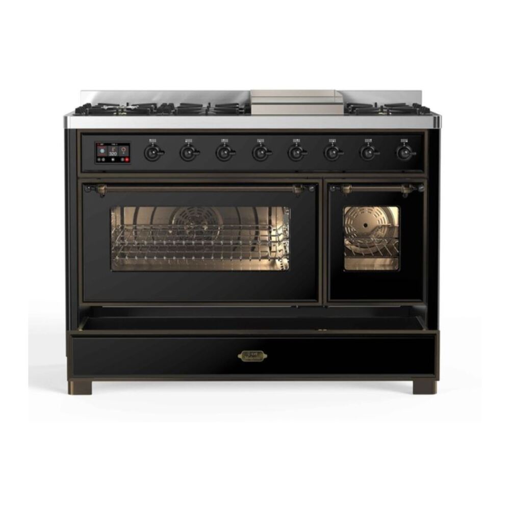 ILVE UM12F Majestic II 48 inch Dual Fuel Range with 8 Burners, Griddle