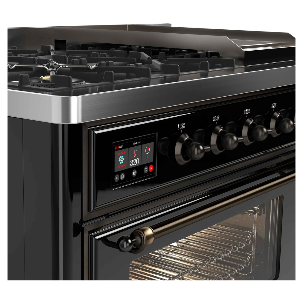 ILVE UM12F Majestic II 48 inch Dual Fuel Range with 8 Burners, Griddle