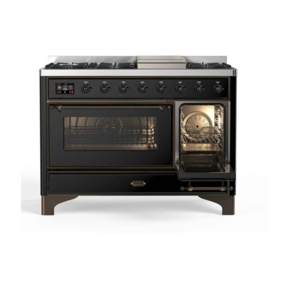 ILVE UM12F Majestic II 48 inch Dual Fuel Range with 8 Burners, Griddle