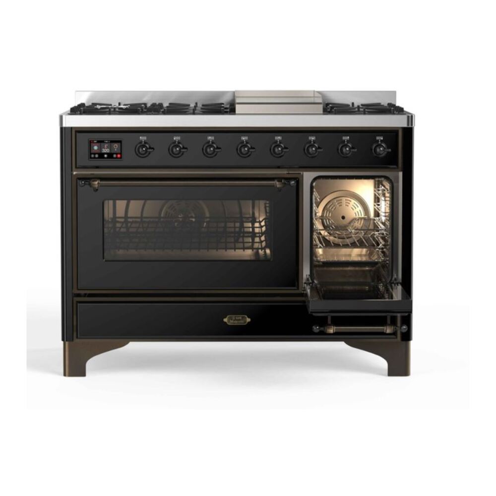 ILVE UM12F Majestic II 48 inch Dual Fuel Range with 8 Burners, Griddle