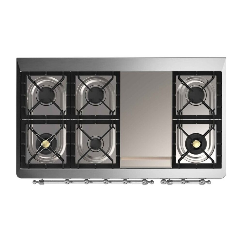 ILVE UM12F Majestic II 48 inch Dual Fuel Range with 8 Burners, Griddle
