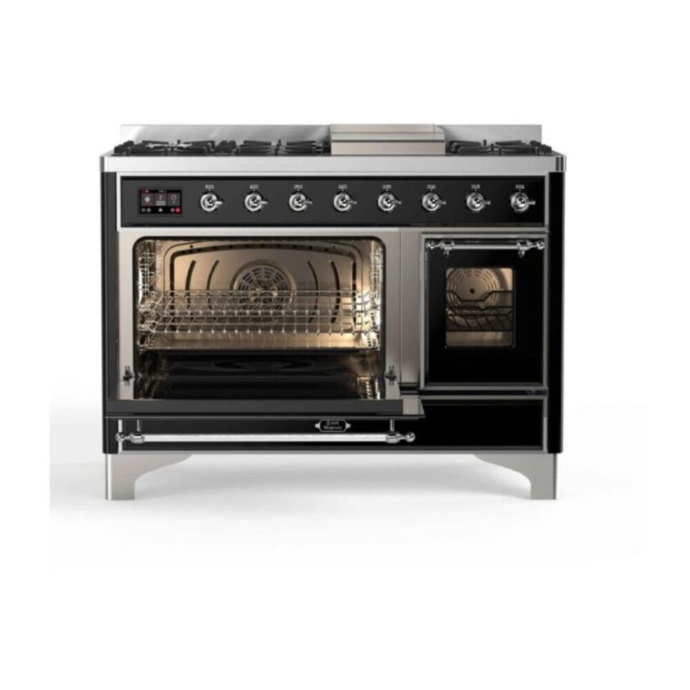 ILVE_UM12FDNS3BKC_Majestic_II_48"_Dual_Fuel_Range_left_oven