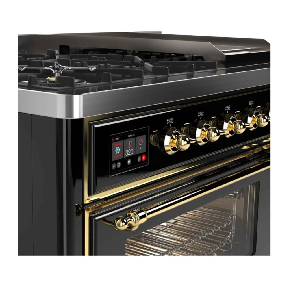 ILVE_UM12FDNS3BKGLP_Majestic_II_48"_Dual_Fuel_Range_front