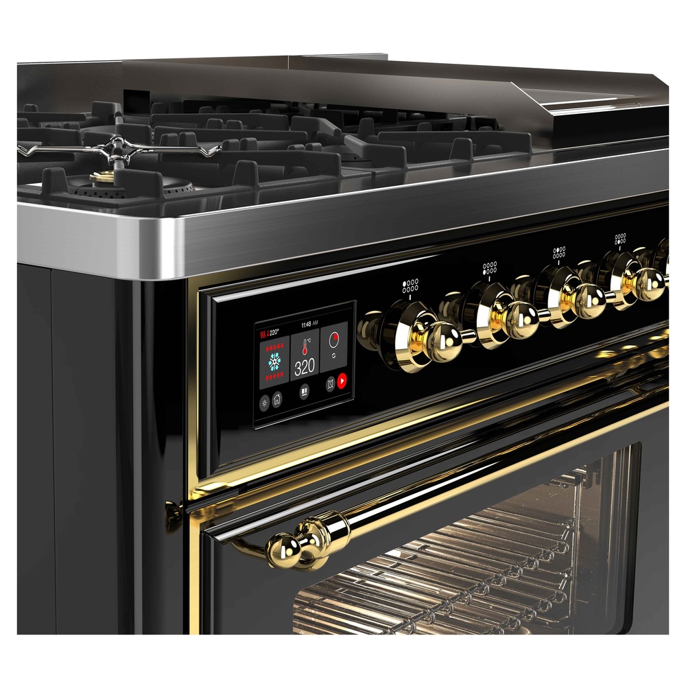 ILVE_UM12FDNS3BKG_Majestic_II_48"_Dual_Fuel_Range_front
