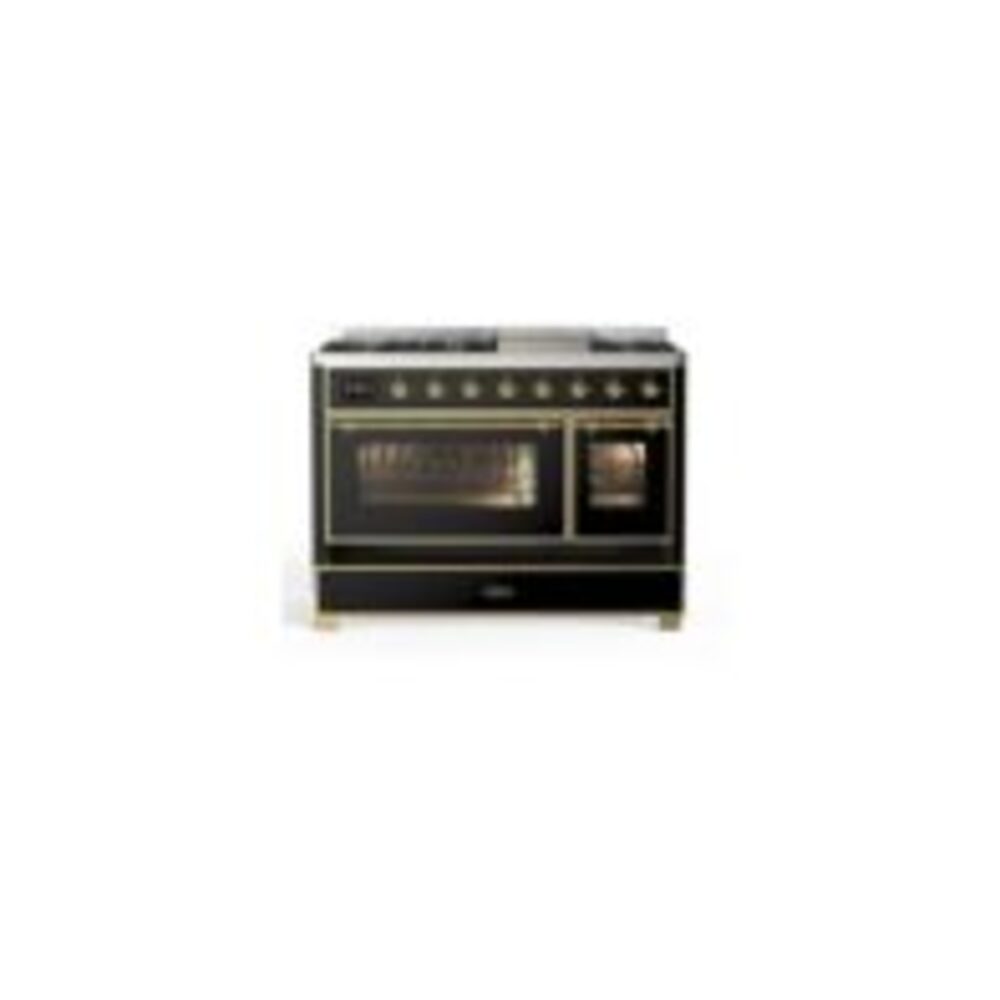 ILVE_UM12FDNS3BKG_Majestic_II_48"_Dual_Fuel_Range_drawer_opened