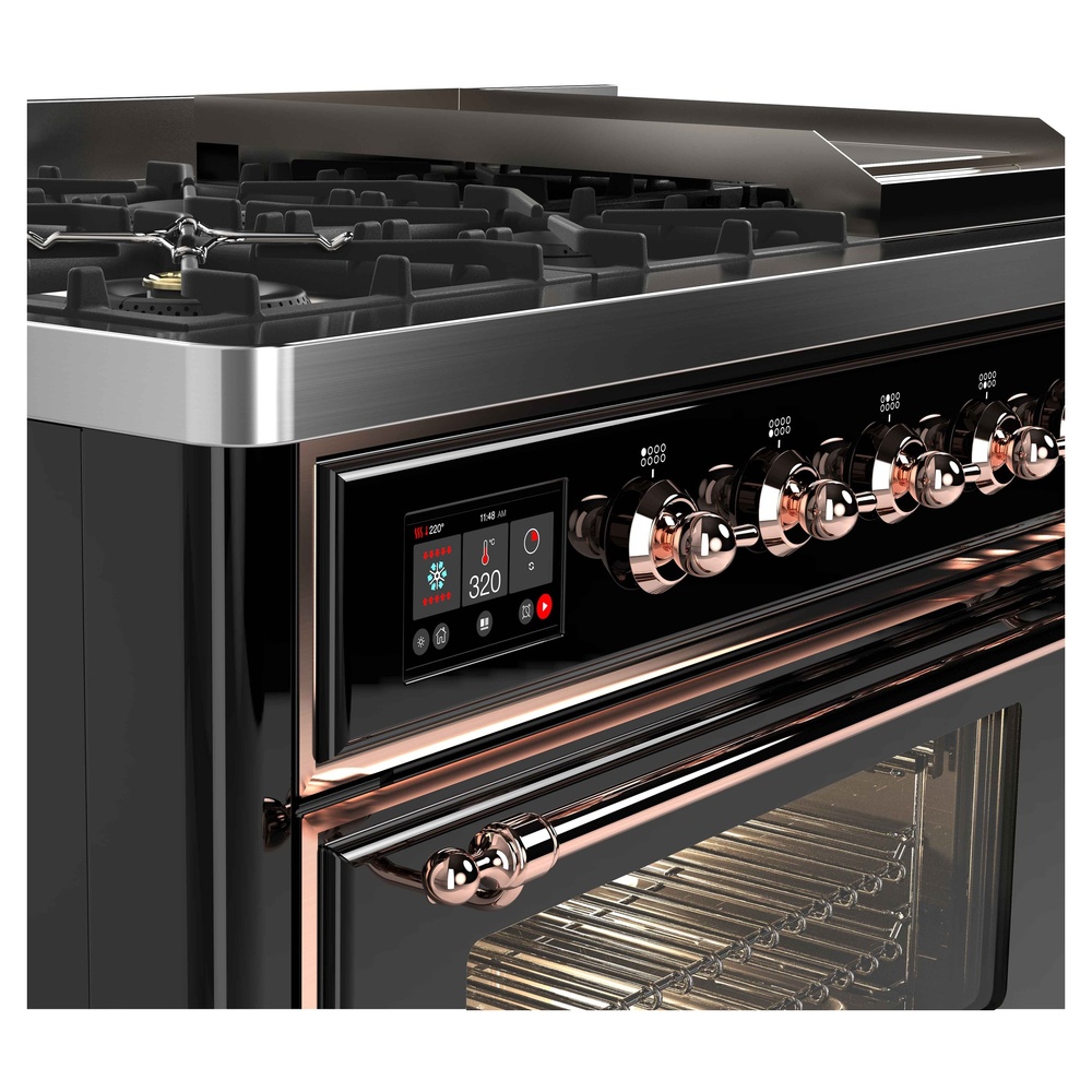 ILVE UM12F Majestic II 48 inch Dual Fuel Range with 8 Burners, Griddle