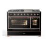 ILVE UM12F Majestic II 48 inch Dual Fuel Range with 8 Burners, Griddle
