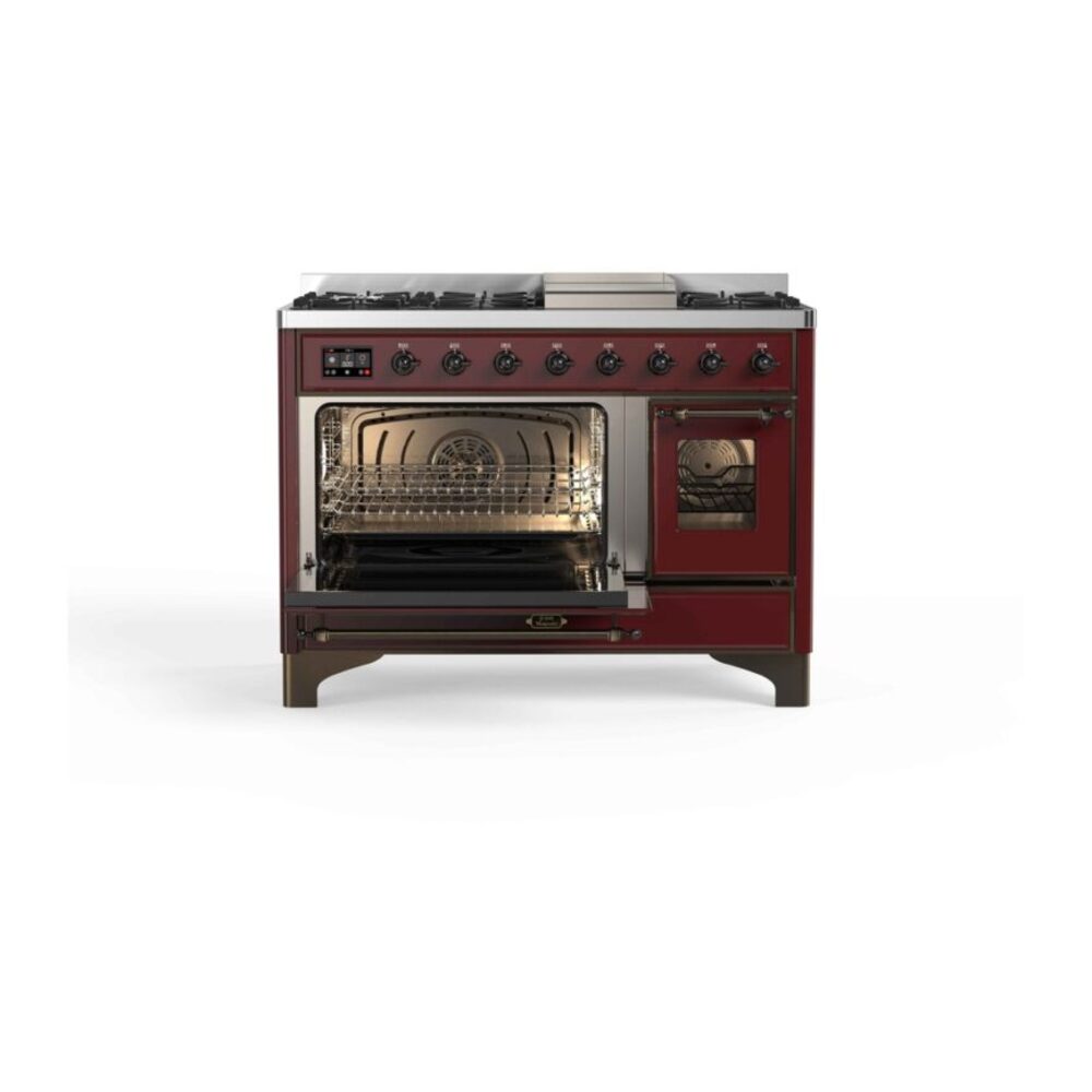 ILVE UM12F Majestic II 48 inch Dual Fuel Range with 8 Burners, Griddle