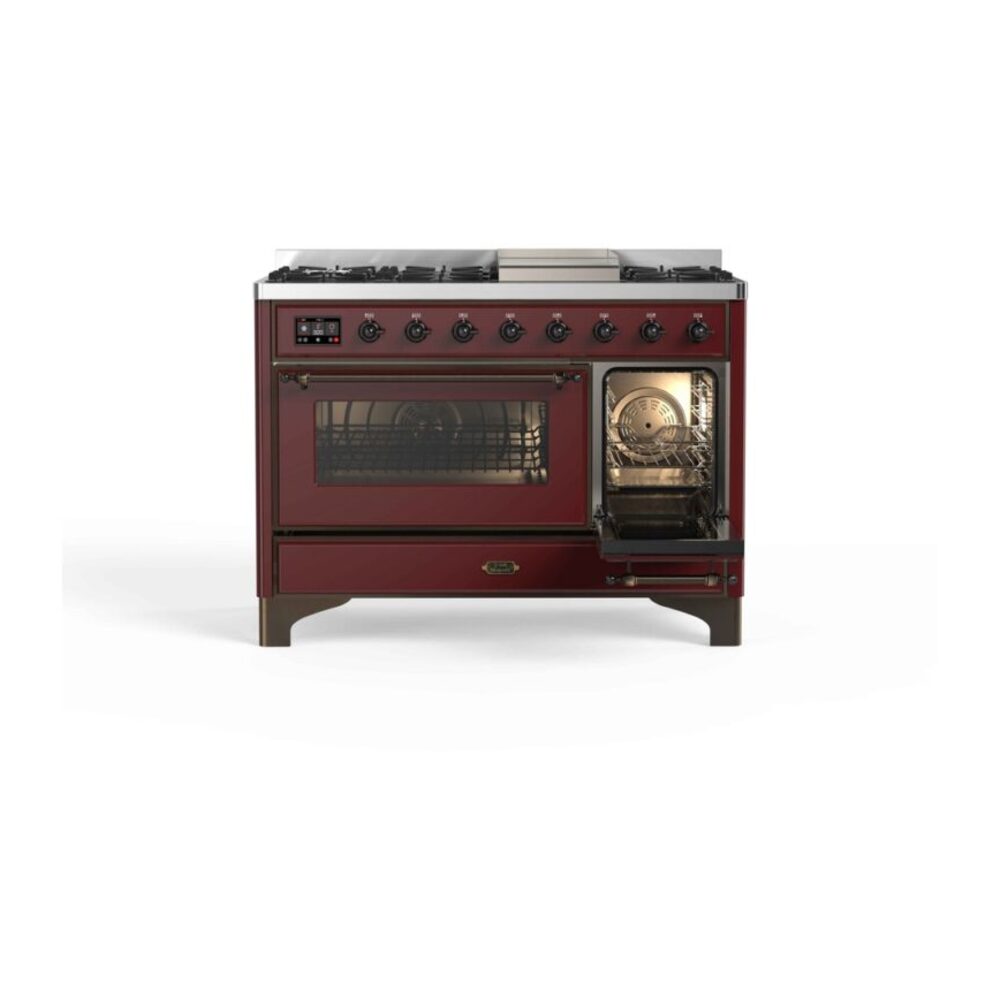 ILVE UM12F Majestic II 48 inch Dual Fuel Range with 8 Burners, Griddle