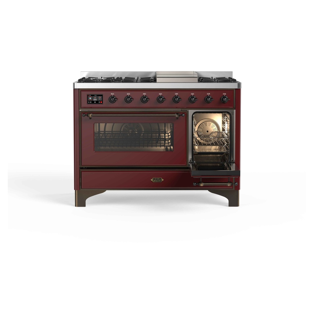 ILVE UM12F Majestic II 48 inch Dual Fuel Range with 8 Burners, Griddle