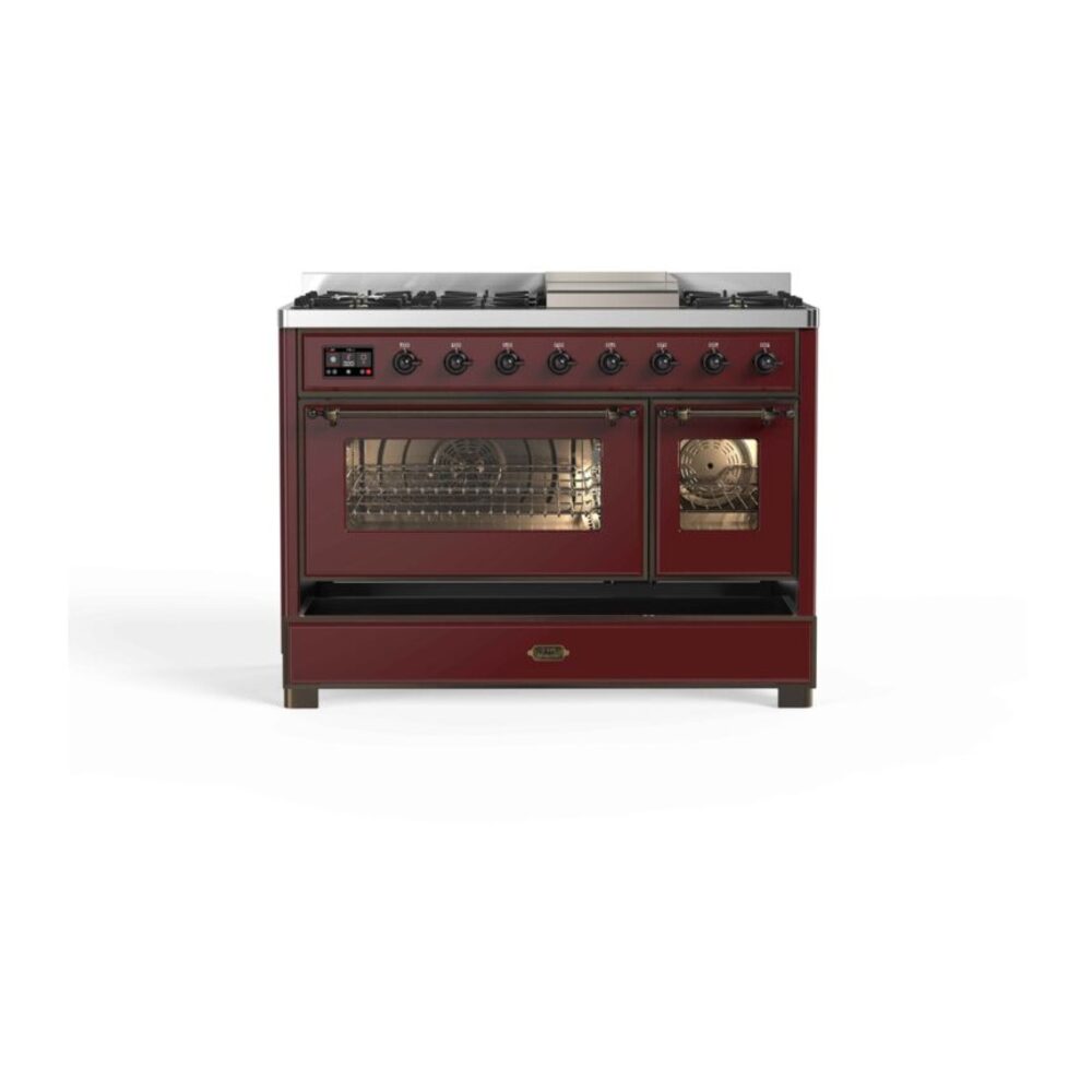 ILVE UM12F Majestic II 48 inch Dual Fuel Range with 8 Burners, Griddle