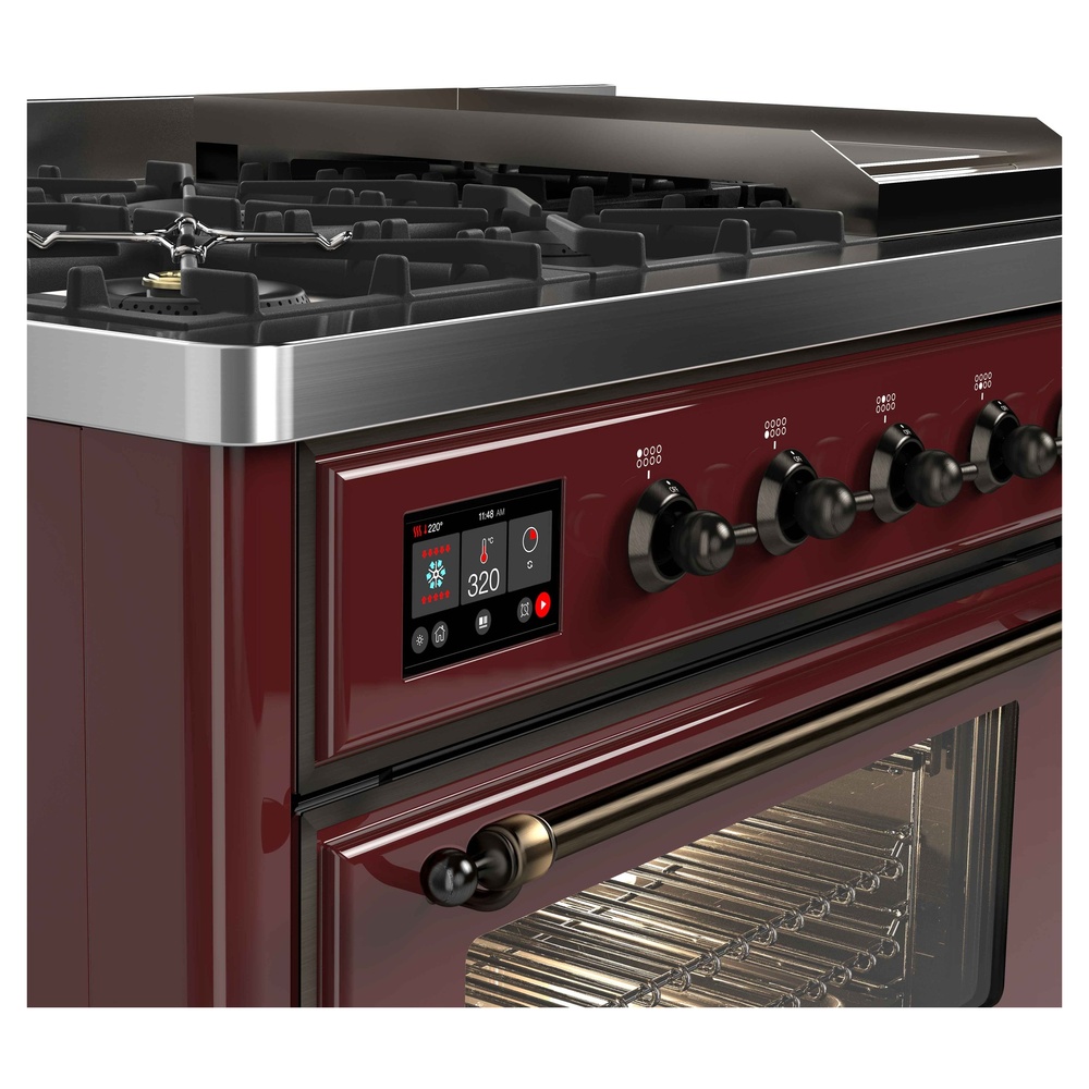 ILVE UM12F Majestic II 48 inch Dual Fuel Range with 8 Burners, Griddle