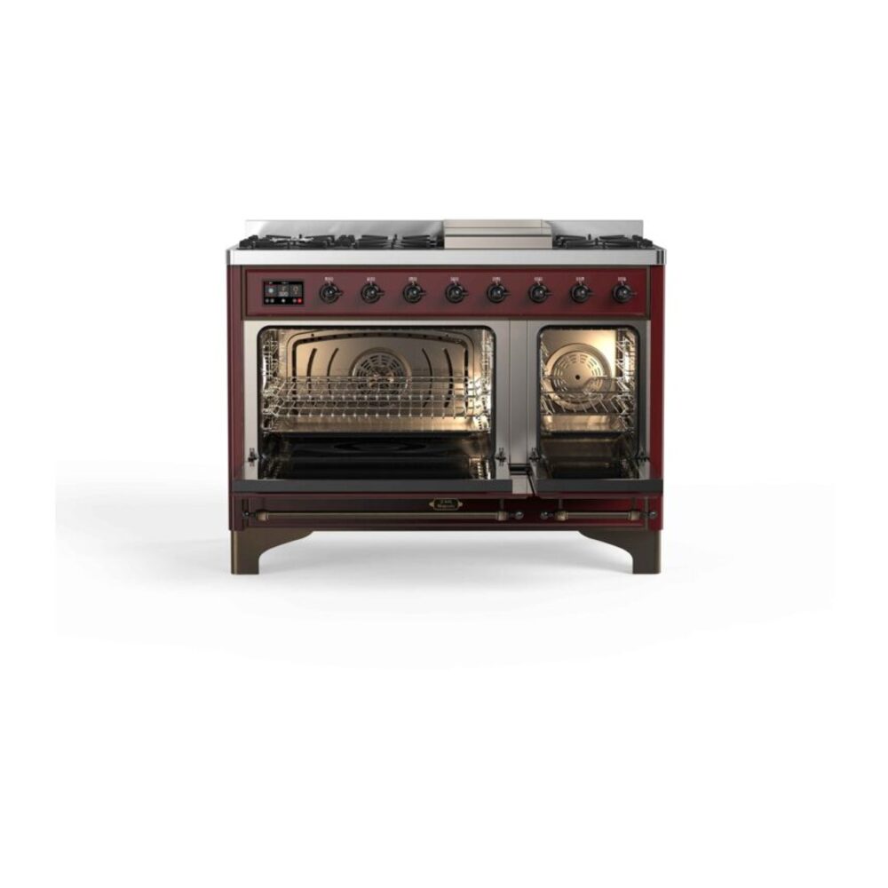 ILVE_UM12FDNS3BUBLP_Majestic_II_48"_Dual_Fuel_Range_Top_Angle