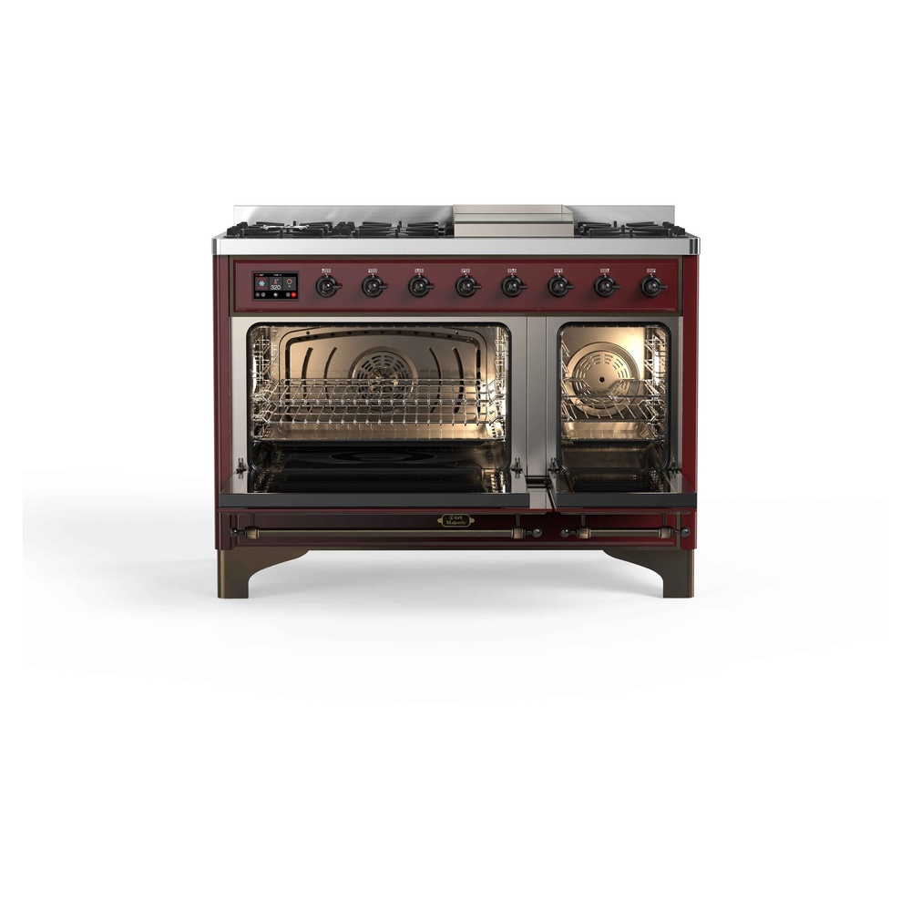 ILVE_UM12FDNS3BUBLP_Majestic_II_48"_Dual_Fuel_Range_Top_Angle