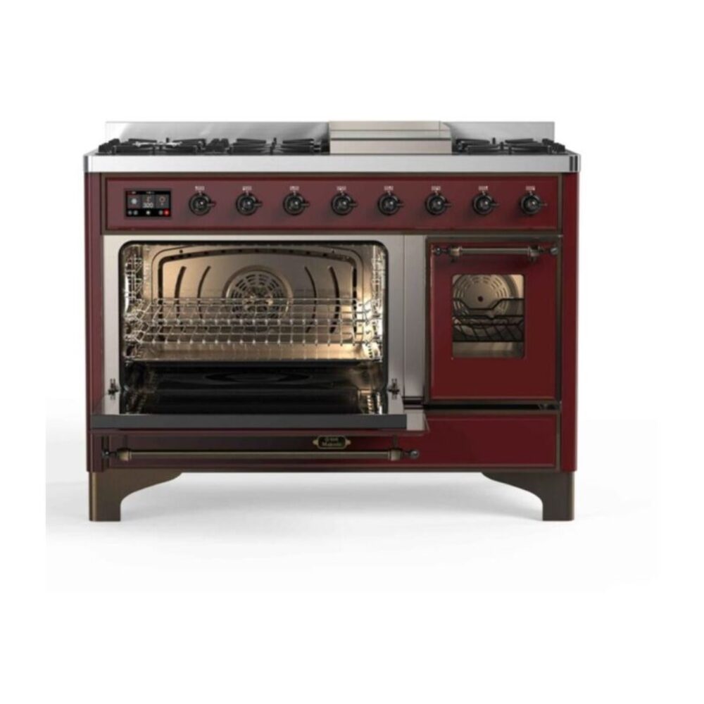 ILVE UM12F Majestic II 48 inch Dual Fuel Range with 8 Burners, Griddle