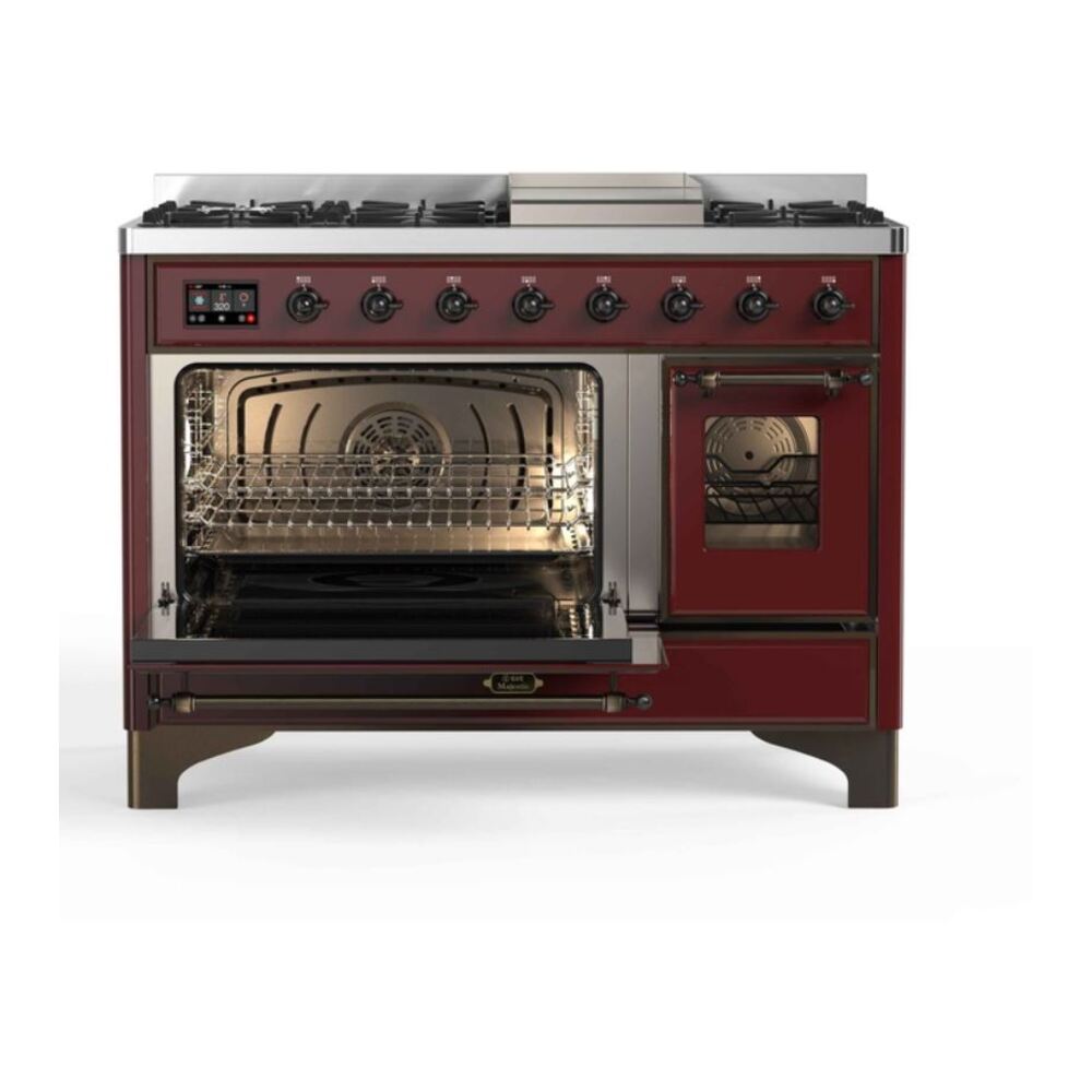 ILVE UM12F Majestic II 48 inch Dual Fuel Range with 8 Burners, Griddle