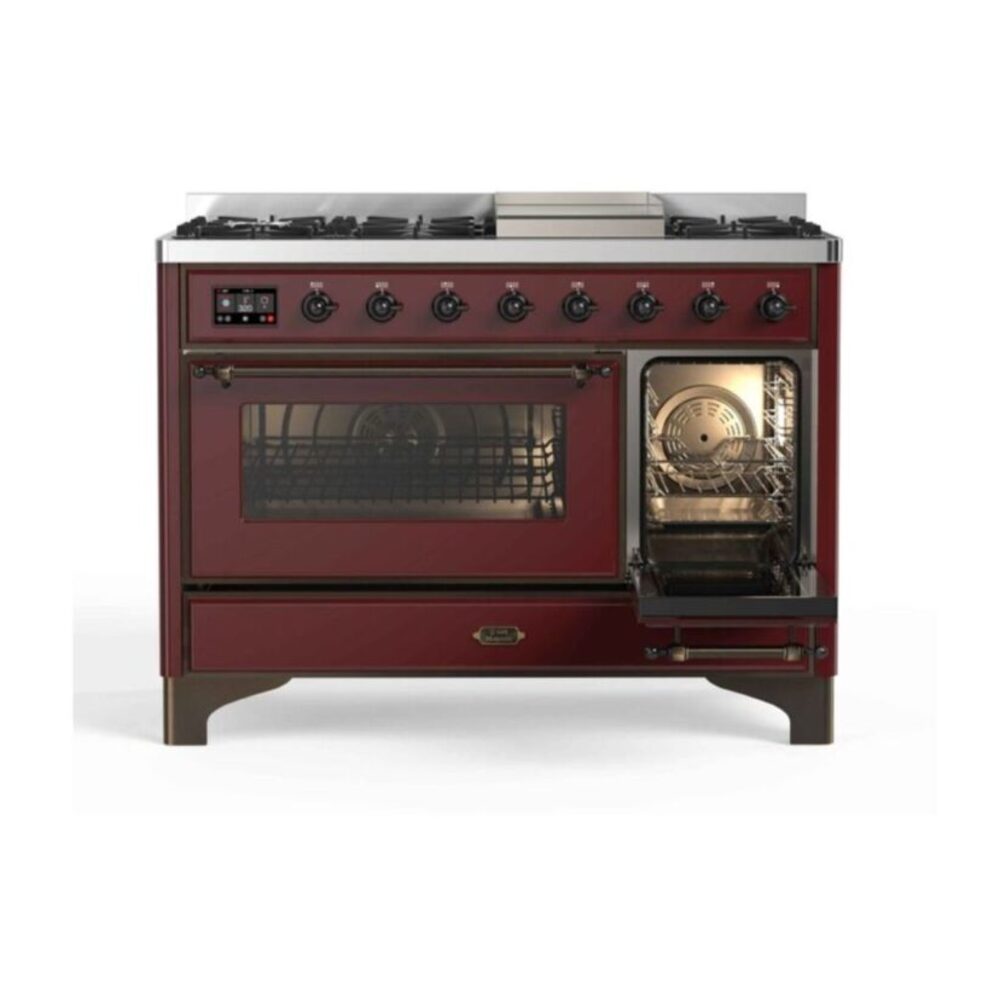 ILVE UM12F Majestic II 48 inch Dual Fuel Range with 8 Burners, Griddle