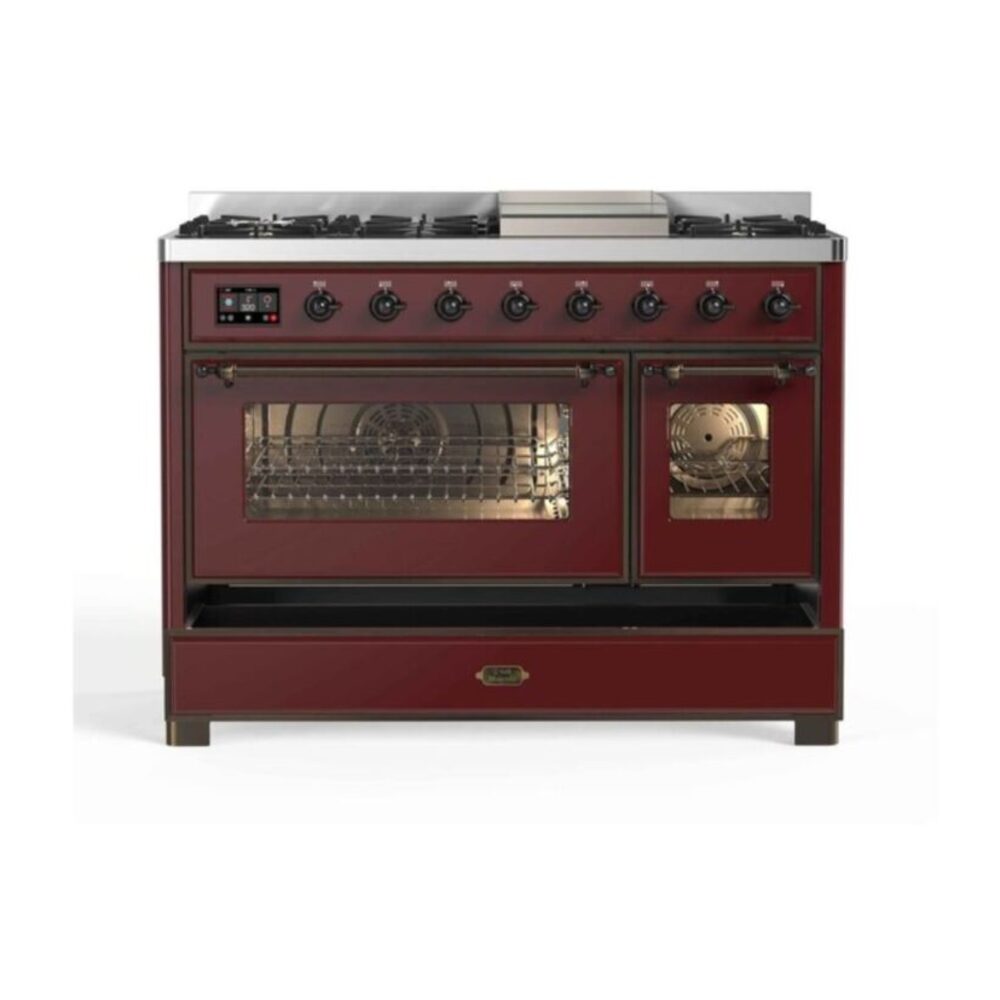 ILVE UM12F Majestic II 48 inch Dual Fuel Range with 8 Burners, Griddle