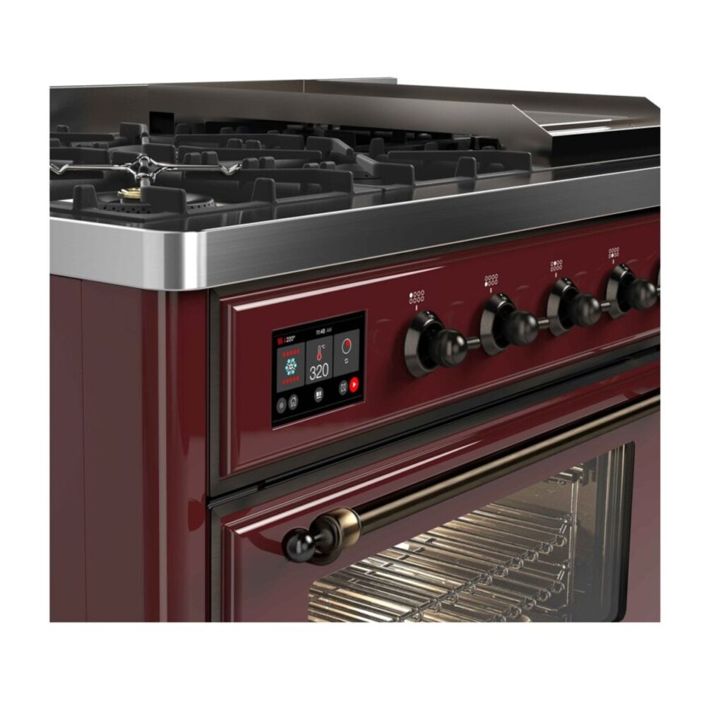 ILVE UM12F Majestic II 48 inch Dual Fuel Range with 8 Burners, Griddle