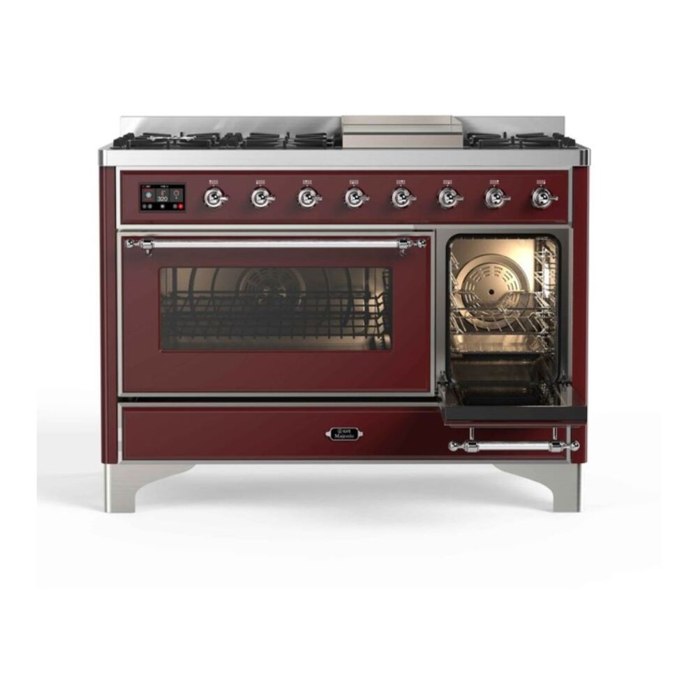 ILVE UM12F Majestic II 48 inch Dual Fuel Range with 8 Burners, Griddle