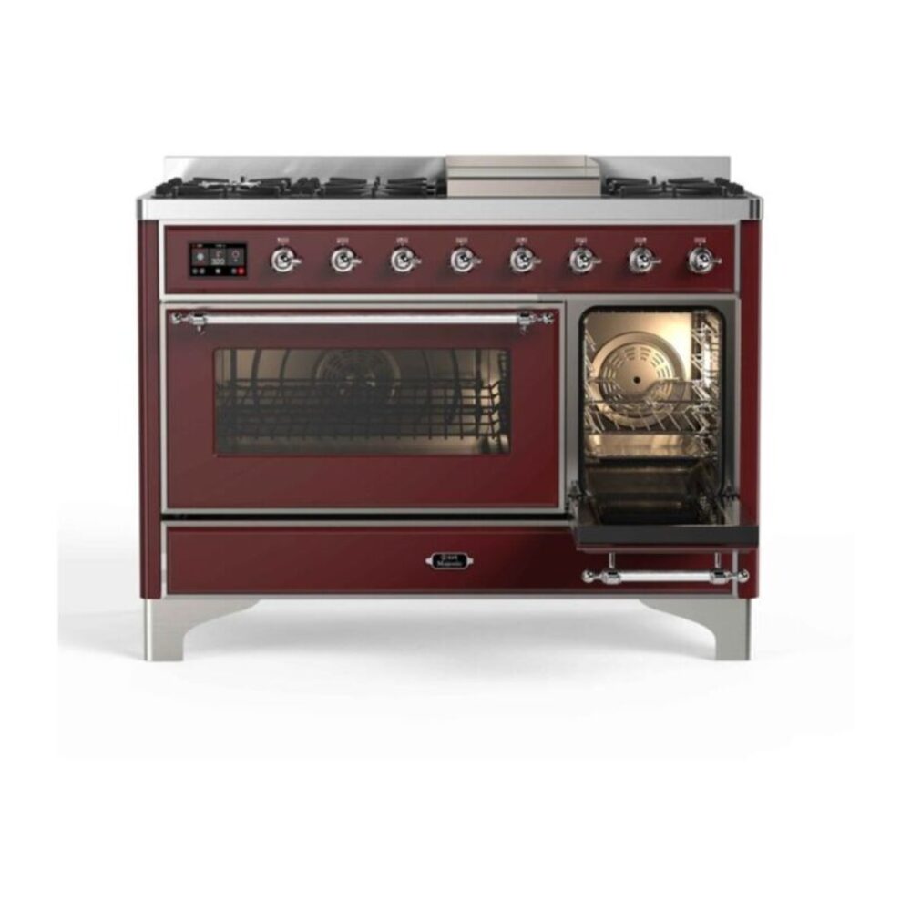 ILVE UM12F Majestic II 48 inch Dual Fuel Range with 8 Burners, Griddle