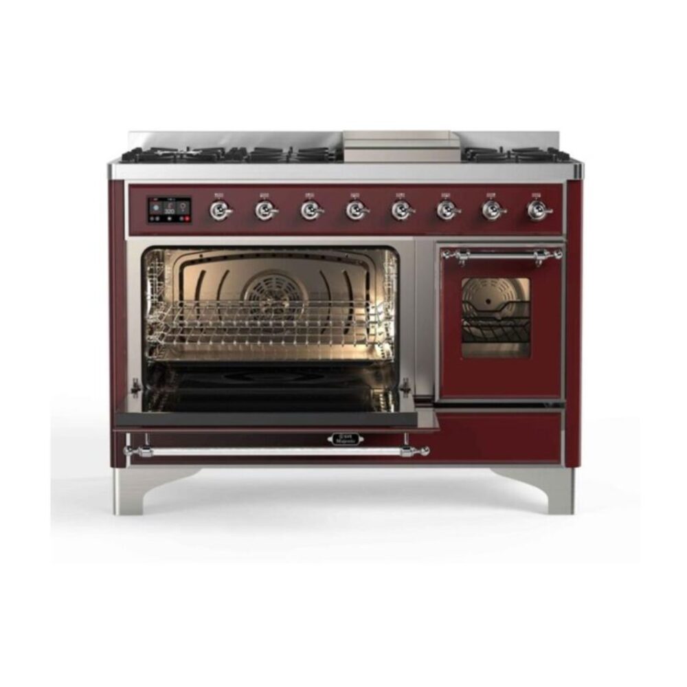ILVE UM12F Majestic II 48 inch Dual Fuel Range with 8 Burners, Griddle