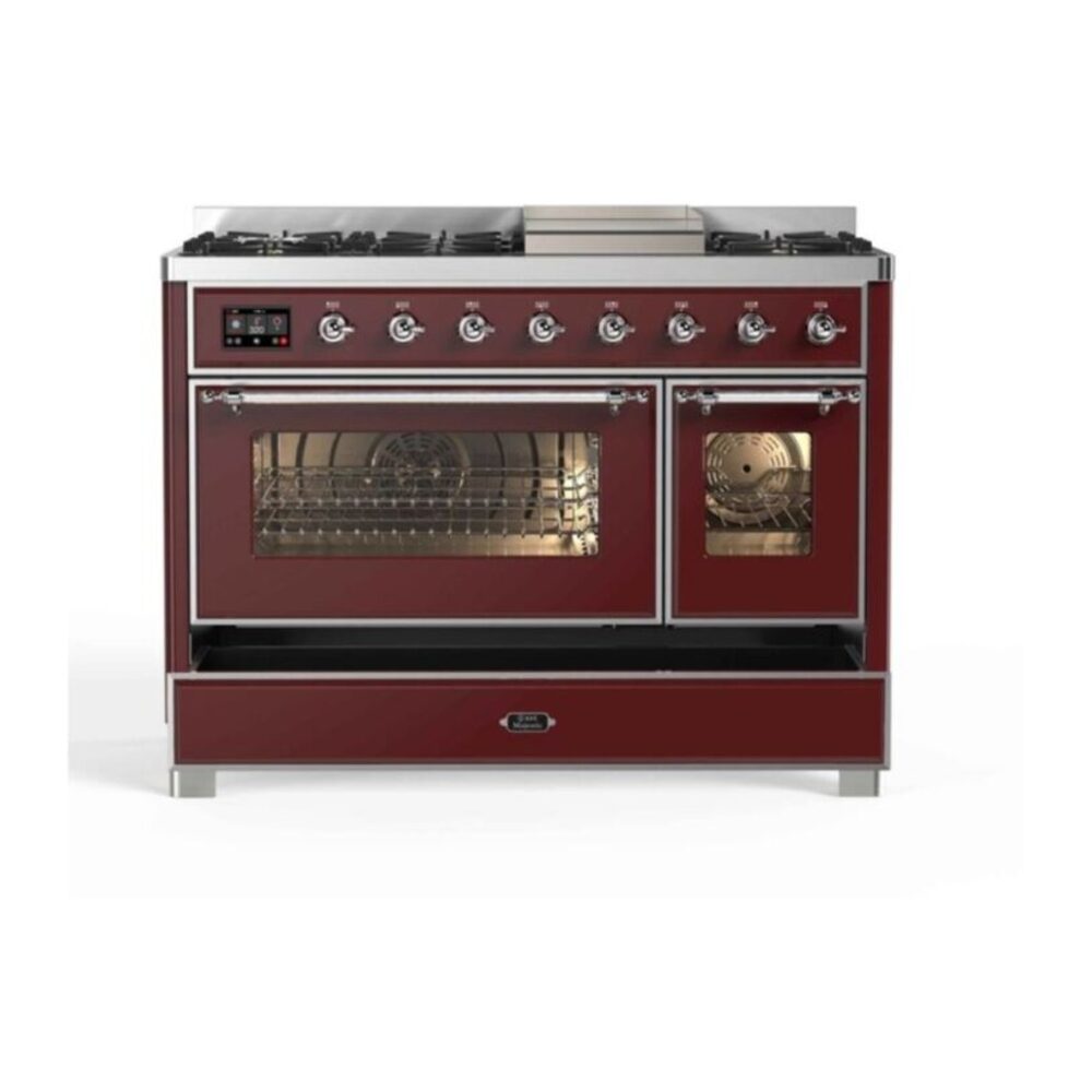 ILVE UM12F Majestic II 48 inch Dual Fuel Range with 8 Burners, Griddle