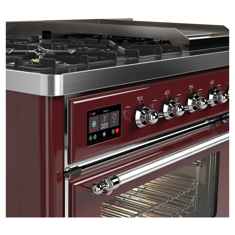 ILVE UM12F Majestic II 48 inch Dual Fuel Range with 8 Burners, Griddle
