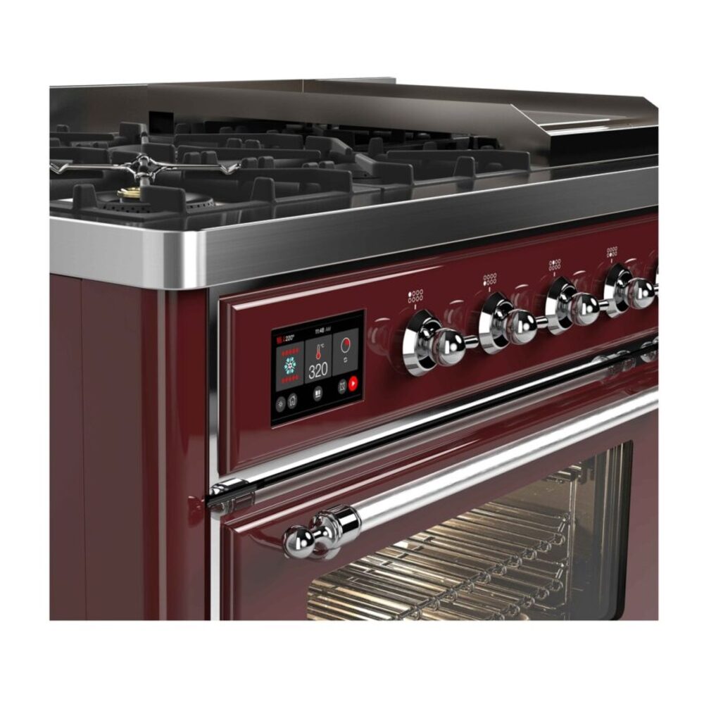 ILVE UM12F Majestic II 48 inch Dual Fuel Range with 8 Burners, Griddle