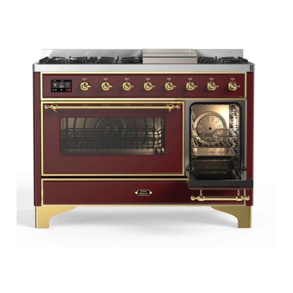 ILVE UM12F Majestic II 48 inch Dual Fuel Range with 8 Burners, Griddle