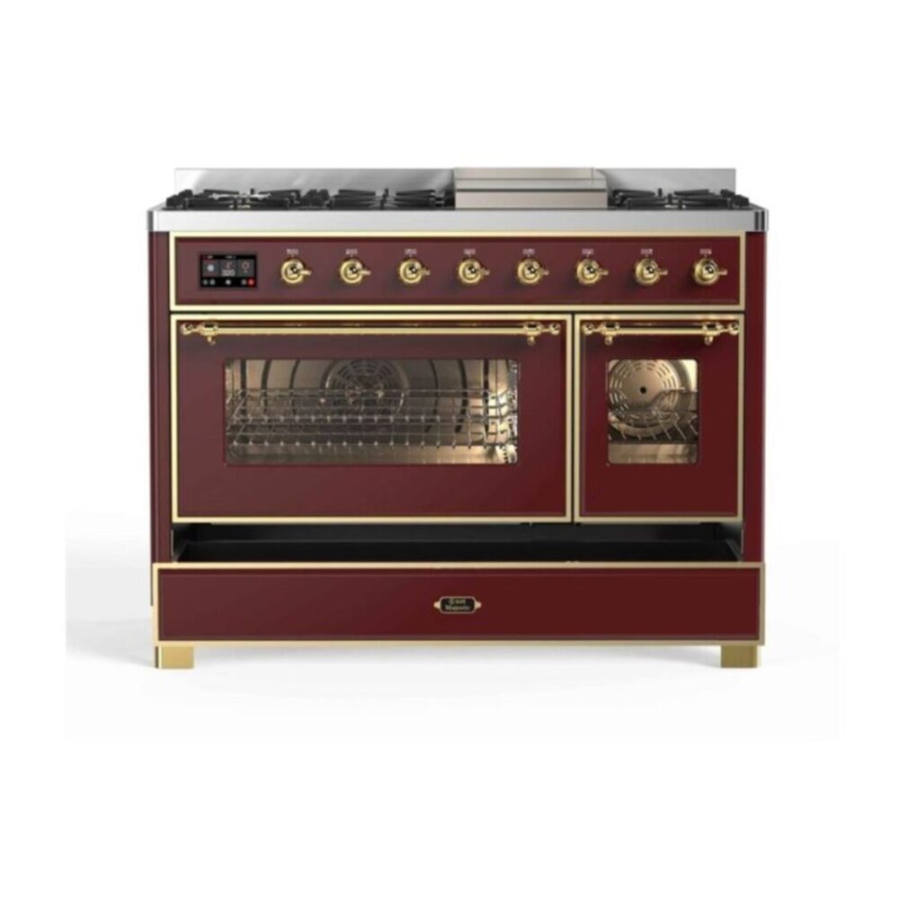 ILVE UM12F Majestic II 48 inch Dual Fuel Range with 8 Burners, Griddle
