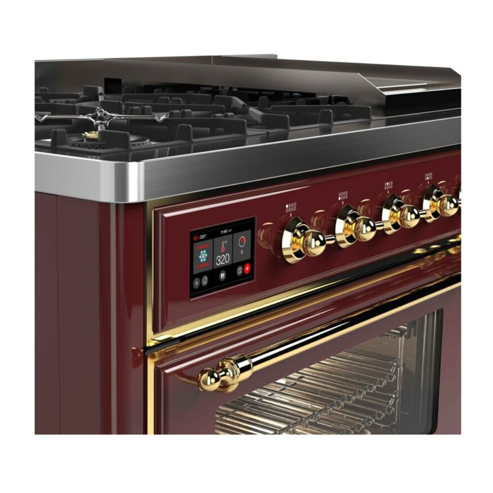 ILVE UM12F Majestic II 48 inch Dual Fuel Range with 8 Burners, Griddle